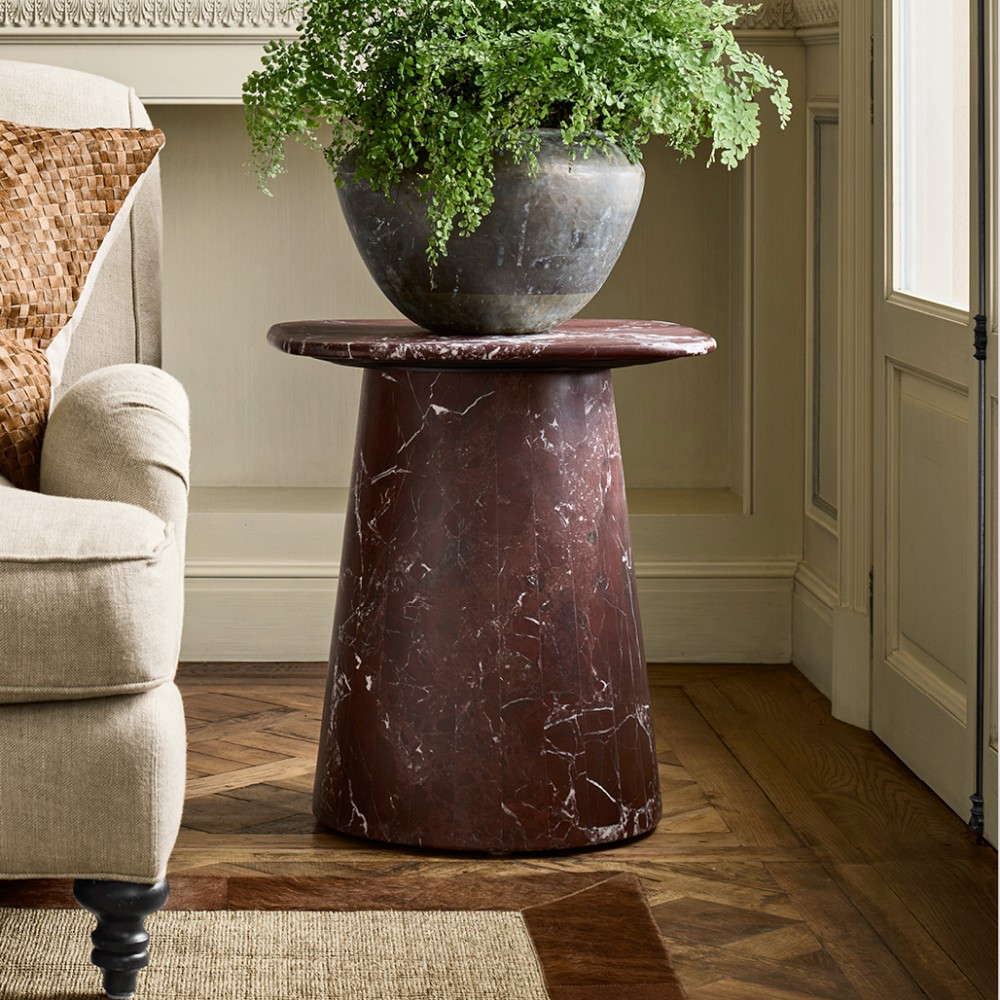 Rosso Levanto Marble Side Table (20") by Williams Sonoma Home