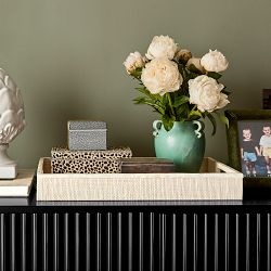 AERIN x Williams Sonoma Home White Raffia and Shell Tray