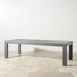 Larnaca Outdoor Slate Grey Metal Fibrestone Dining Table (96"-108")