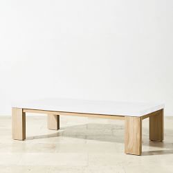 Larnaca Outdoor Teak Fiberstone Coffee Table (60")