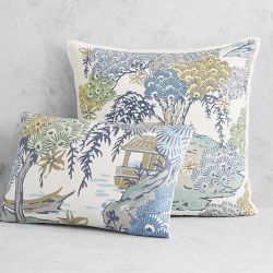 Scalamandré x Williams Sonoma Home Sea Of Trees Embroidered Pillow Cover