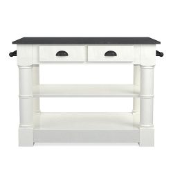 Barrelson Single Kitchen Island with Black Granite Top (49")
