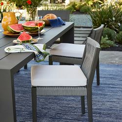 Larnaca Outdoor Slate Grey Metal Dining Table (94"-108")