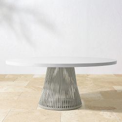 Pasadena Outdoor Fiberstone and Rope Oval Dining Table (72")