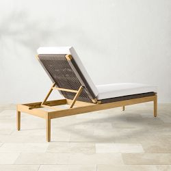 Pasadena Outdoor Teak and Brown Rope Chaise