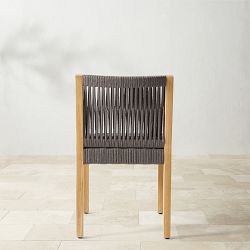 Pasadena Outdoor Teak and Brown Rope Dining Side Chair