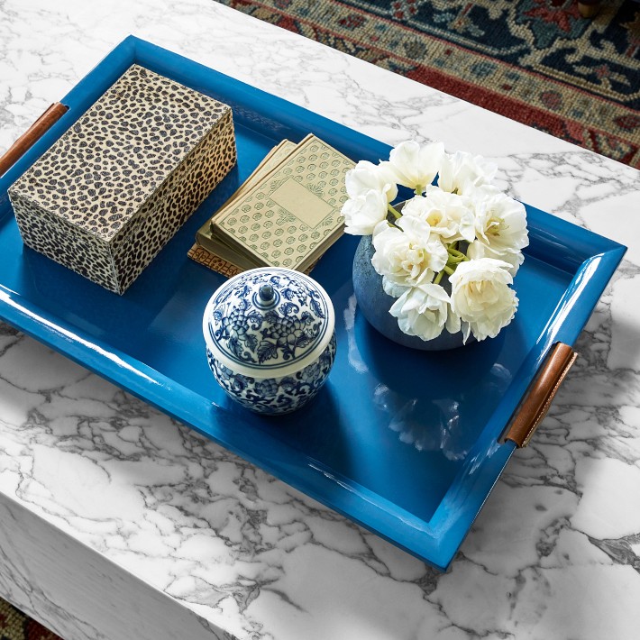Sheila Bridges Lacquered Tray Orange | Williams Sonoma