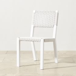 Larnaca Outdoor White Metal x All-Weather Weave Dining Side Chair