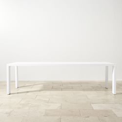 Larnaca Outdoor White Metal Dining Table &amp; All-Weather Weave Dining Chairs