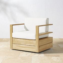 Ojai Outdoor Natural Teak Swivel Chair