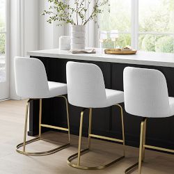 Bradley Upholstered Curved Back Swivel Counter Stool