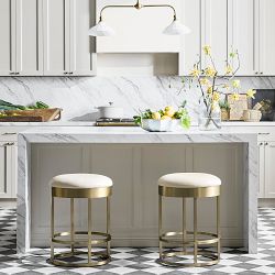 Sydney Upholstered Backless Counter &amp; Bar Stool