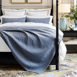 Heritage Lattice Quilted Velvet Coverlet and Shams