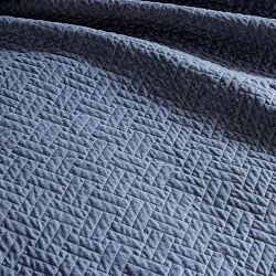 Heritage Lattice Quilted Velvet Coverlet and Shams