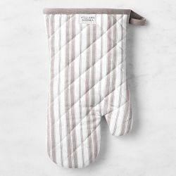 Williams Sonoma Heritage Stripe Oven Mitt, Drizzle Gray