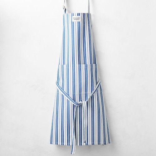 Williams Sonoma Classic Stripe Logo Apron, Bright Blue