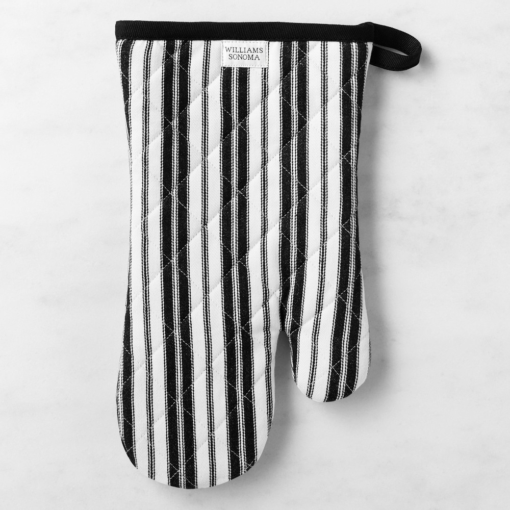 Williams Sonoma Heritage Stripe Oven Mitt - Black