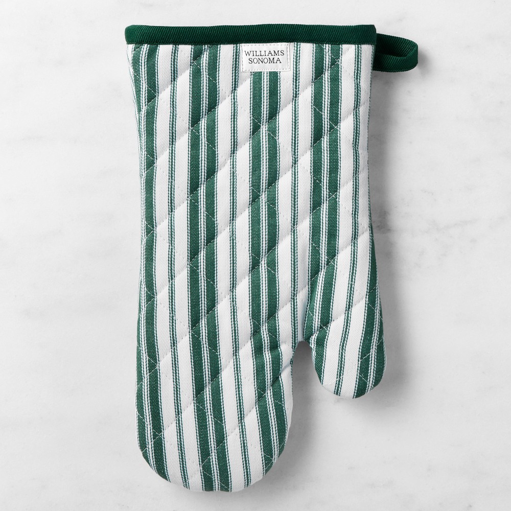 Williams Sonoma Heritage Stripe Oven Mitt - Dark Green