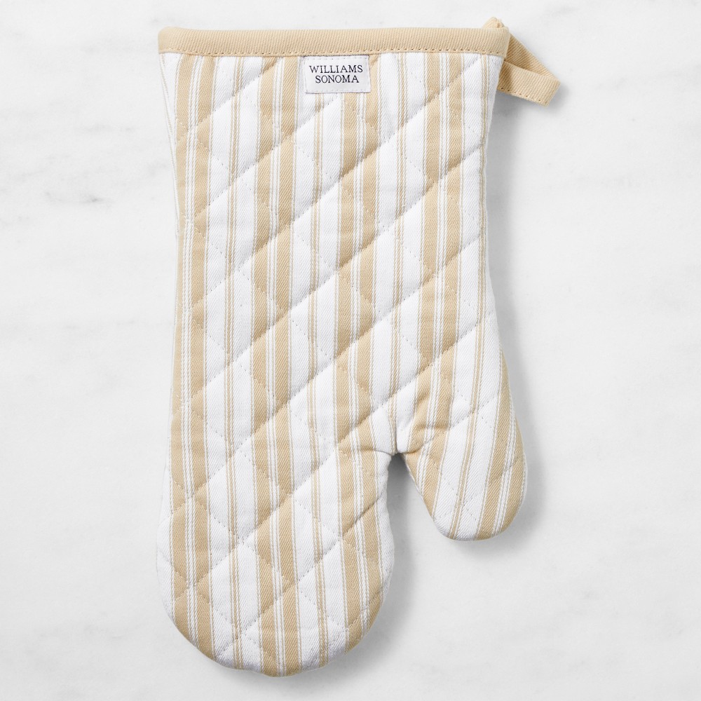 Williams Sonoma Heritage Stripe Oven Mitt - Khaki