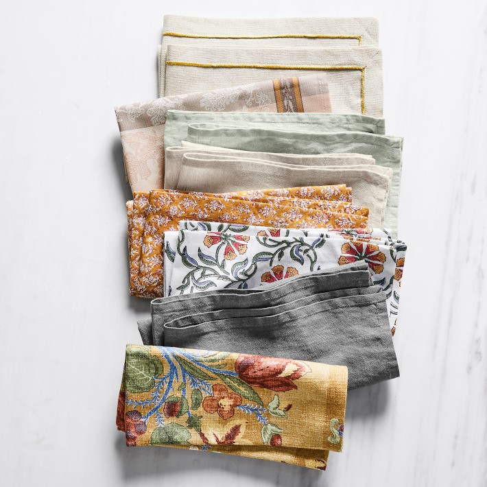 Italian Washed Linen Napkins | Williams Sonoma