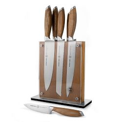 Schmidt Brothers Bonded Teak Knives, Set of 7