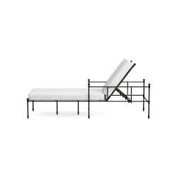 Calistoga Chaise Cushion, Standard, Sunbrella Performance Canvas, White, Black Metal