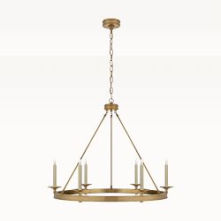 Launceton Ring Chandelier, Antique-Burnished Brass