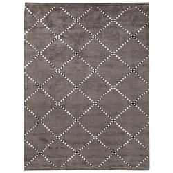 Moroccan Diamond Hand Knotted Rug, 6' X 9', Dark Oak
