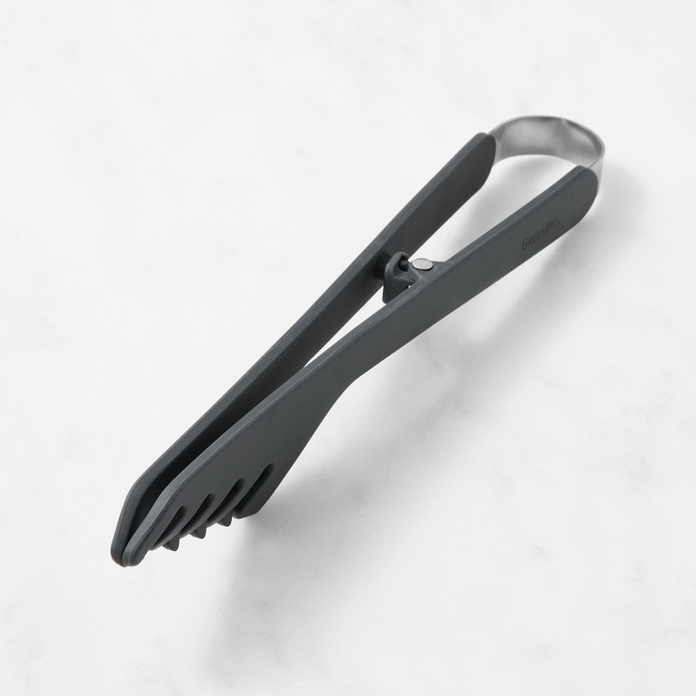 GreenPan™ Premiere Silicone Locking Pasta Tongs - Charcoal Grey