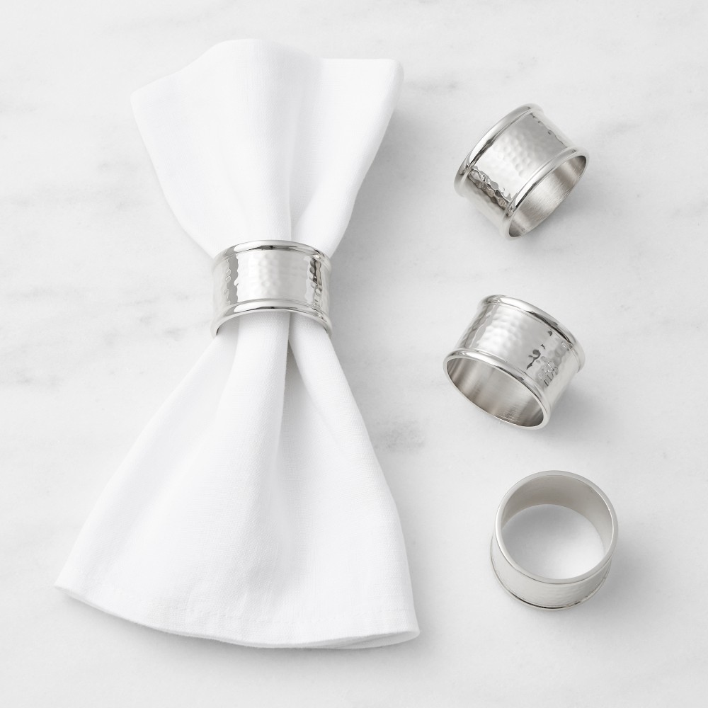 Hammered Nickel Napkin Rings