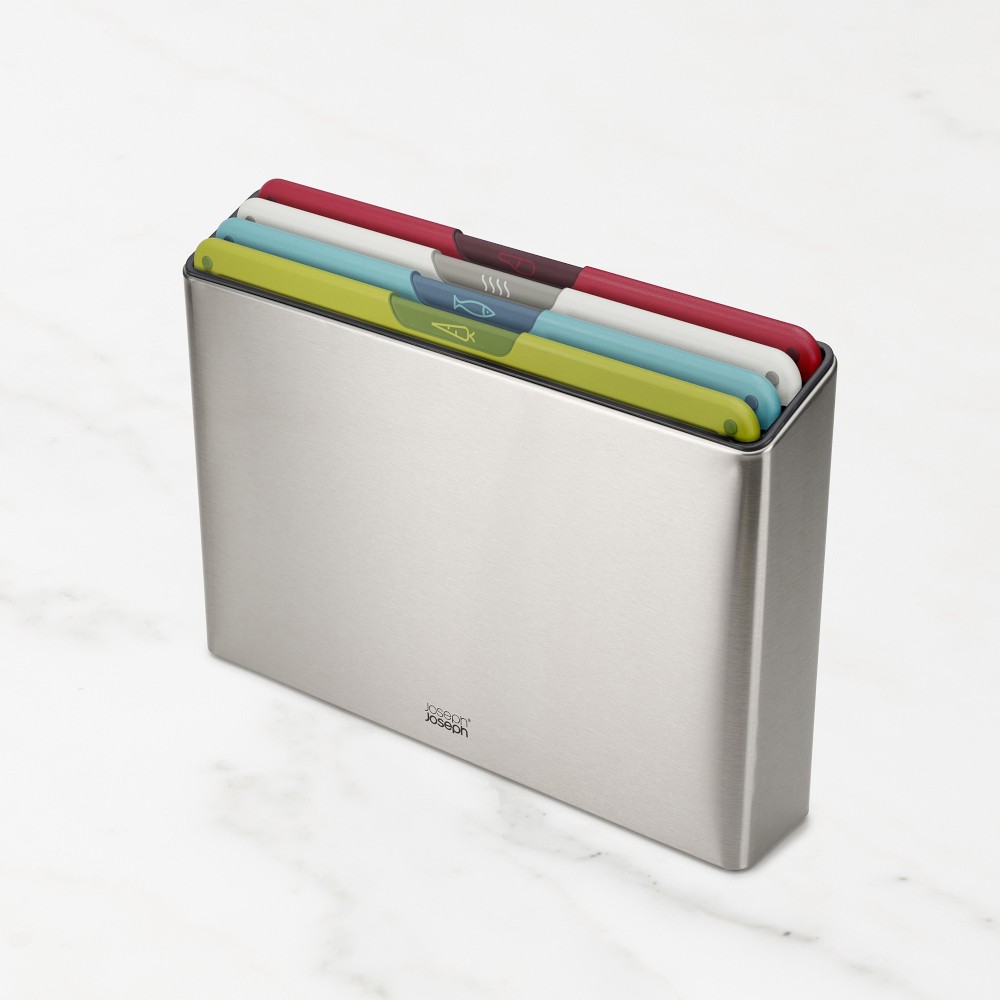 Joseph Joseph Folio Icon Steel Chopping Board with Stainless-Steel Storage Case, Set of 4 - Set of 4