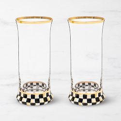 MacKenzie-Childs Courtly Check Highball Glasses, Set of 2