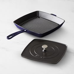 Staub Enameled Cast Iron Grill Pan & Press