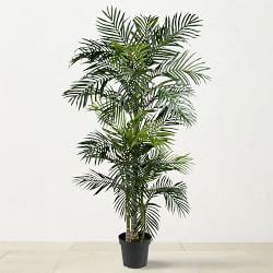 Faux Indoor Golden Cane Silk Palm Tree, 78"