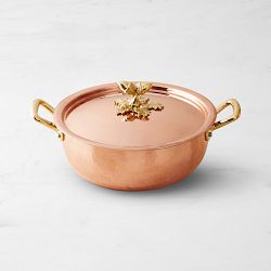 OPEN BOX: Ruffoni Historia Hammered Copper Chef Braiser with Acorn Knob, 3 1/2-Qt.