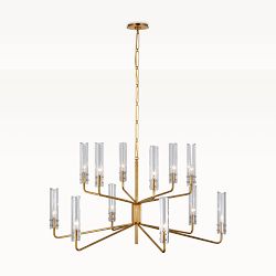 Verona Chandelier, 42" Two Tier, Antique Brass
