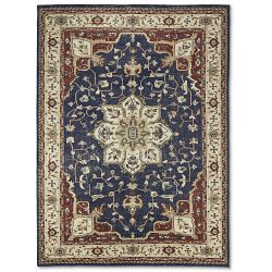 Estrella Hand Knotted Rug, 6X9', Navy/Red