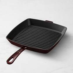 Staub Enameled Cast Iron Grill Pan, 12", Grenadine