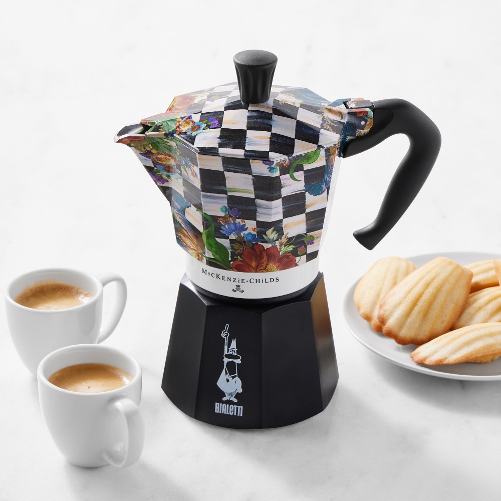 Bialetti Moka MacKenzie-Childs Stovetop Espresso Maker, Courtly Flower Market - 6-cup