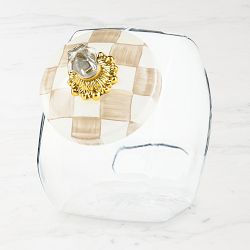 MacKenzie-Childs Mocha Check Enamel Cookie Jar