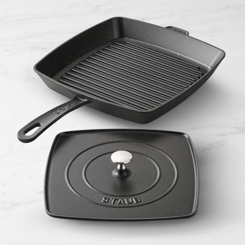 Staub Enameled Cast Iron Grill Pan & Press, 12