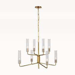 Verona Chandelier, 32" Two Tier, Antique Brass