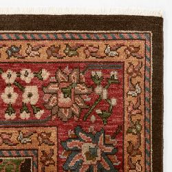 Surry Hand Knotted Rug Swatch, 18x18 inches, Blue/Rust