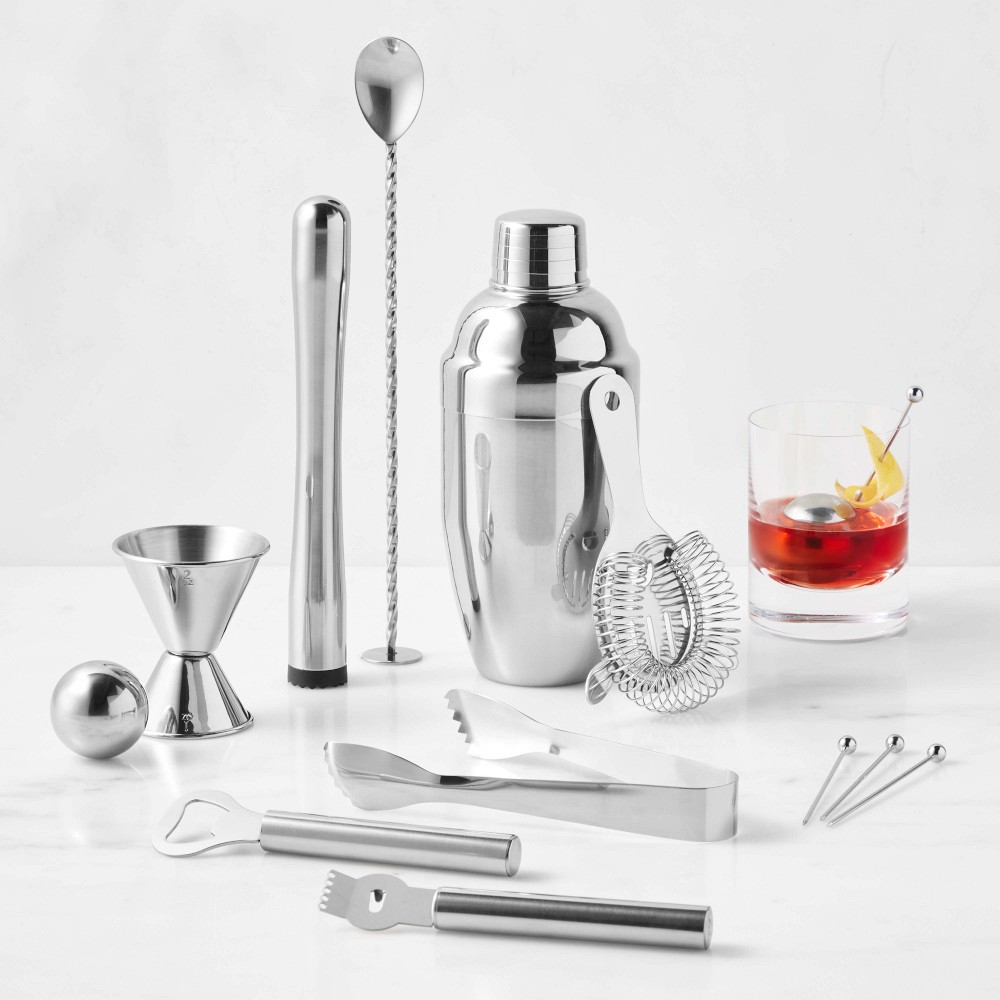 Williams Sonoma Deluxe Boxed Bar Tool and Shaker - Stainless Steel