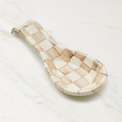 MacKenzie-Childs Mocha Check Enamel Spoon Rest