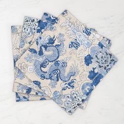 Matouk Schumacher Magic Mountain Napkins, Set of 4, Porcelain Blue