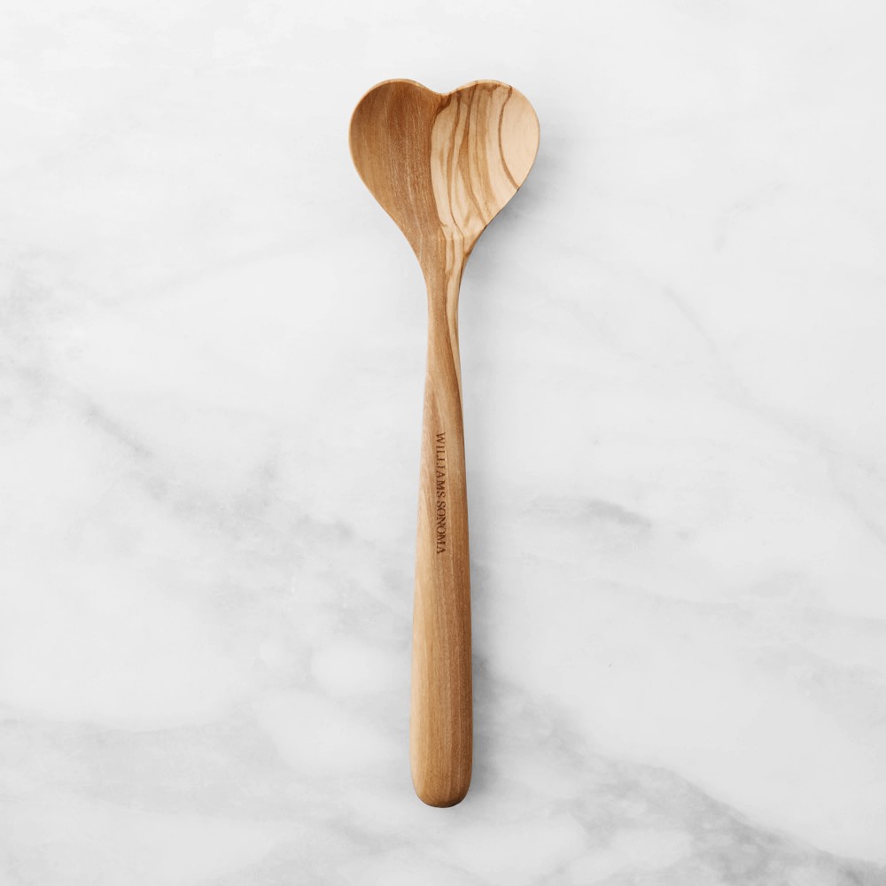Williams Sonoma Olivewood Heart Spoon - 9 1/2"
