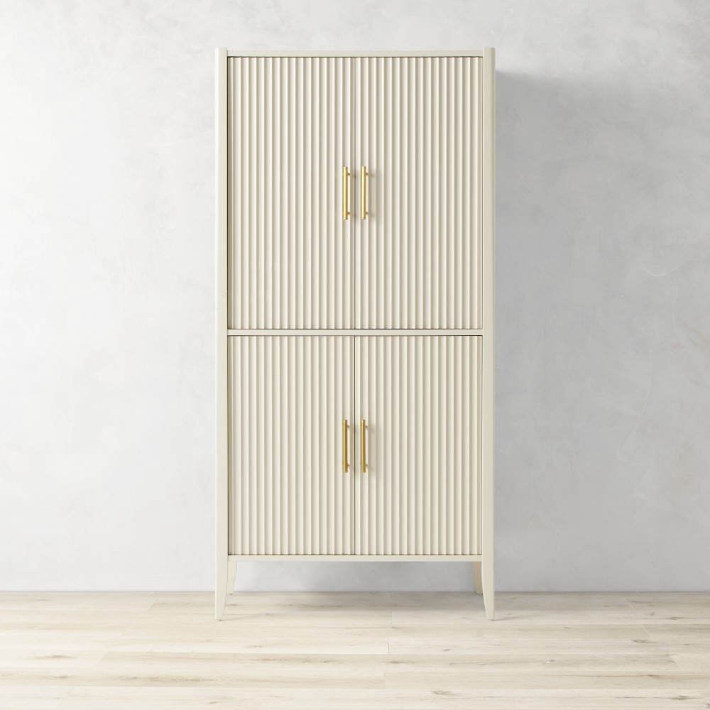Lewis Bar Cabinet, Bone (36") - Bone