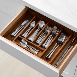 OPEN BOX: Hold Everything Expandable In-Drawer Organizer, Walnut Finish, Small