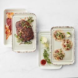 Grill Prep Tray & Marinade Tray Set, Rustic Melamine